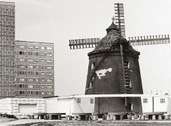 Bild 12: Laternen-Turmwindmühle, Nietleben in Halle-Neustadt,  22. Mai 1985; Sammlung Herbert Riedel, Zeitz 