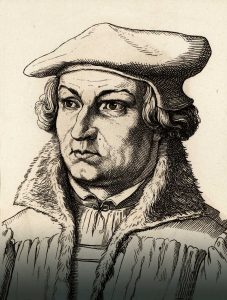 Justus Jonas (1493-1555), Holzschnitt um 1860, Sammlung Walter Müller