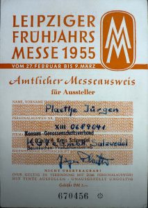 Messeausweis 1955. Archiv M. Lüders.