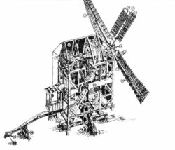 Bild 3 Aufbau der Mühle Franke bei Tornitz. Grafik: Thorsten Neitzel. 