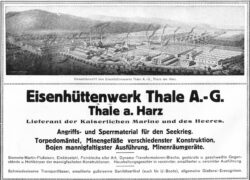 Abb. 26 Hüttenwerk Thale – Werbeanzeige.  Das Eisenhüttenwerk als Rüstungsbetrieb 1918, Prospekt Eisenhüttenwerk Thale A.-G., Sammlung Bergmann.